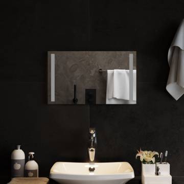 Stylish LED Bathroom Mirror 50x30 cm - Waterproof & Easy Install