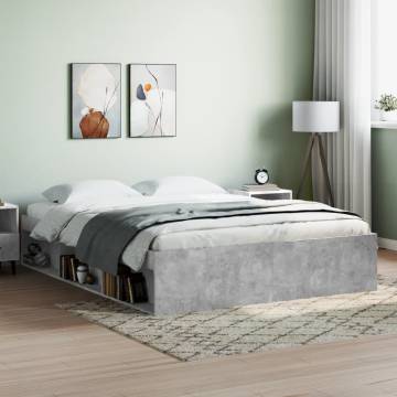 Concrete Grey Bed Frame 160x200 cm - Modern & Practical