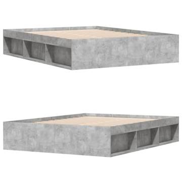 Concrete Grey Bed Frame 160x200 cm - Modern & Practical