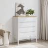 FLORO White Solid Wood Pine Chest of Drawers - Stylish Storage