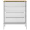 FLORO White Solid Wood Pine Chest of Drawers - Stylish Storage