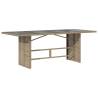 Beige Garden Table with Glass Top | Durable Outdoor Furniture