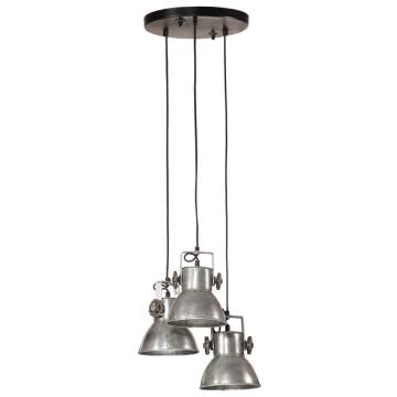 Vintage Silver Hanging Lamp 25W - Industrial Style Lighting