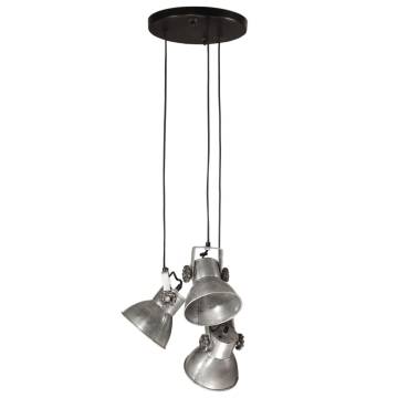 Vintage Silver Hanging Lamp 25W - Industrial Style Lighting