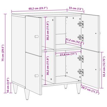 Solid Wood Mango Side Cabinet - 60x33x75 cm | HipoMarket