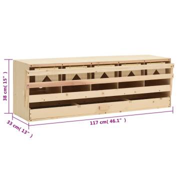 Chicken Laying Nest - 5 Compartments, Solid Pine Wood | HipoMarket