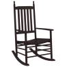 Brown Solid Wood Poplar Rocking Chairs - 2 pcs | HipoMarket