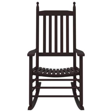 Brown Solid Wood Poplar Rocking Chairs - 2 pcs | HipoMarket