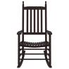 Brown Solid Wood Poplar Rocking Chairs - 2 pcs | HipoMarket