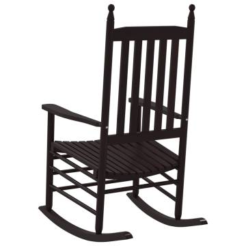 Brown Solid Wood Poplar Rocking Chairs - 2 pcs | HipoMarket