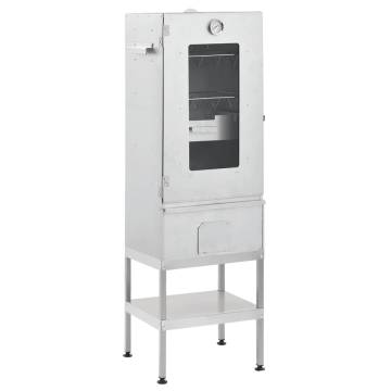 BBQ Oven Smoker with Table - Galvanised Steel | HipoMarket