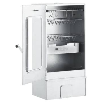 BBQ Oven Smoker with Table - Galvanised Steel | HipoMarket