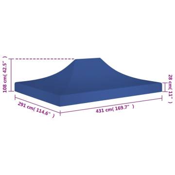 Party Tent Roof 4.5x3 m Blue - Durable Outdoor Cover