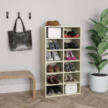 Shoe Rack Sonoma Oak - 12 Compartments | Hipomarket UK