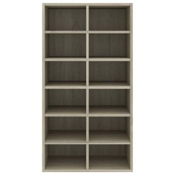 Shoe Rack Sonoma Oak - 12 Compartments | Hipomarket UK