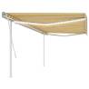 Manual Retractable Awning with LED 5x3 m Yellow and White Colour yellow and white Size 5 x 3 m Quantity in Package 1 