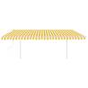 Manual Retractable Awning with LED - 5x3m Yellow & White