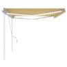 Manual Retractable Awning with LED - 5x3m Yellow & White