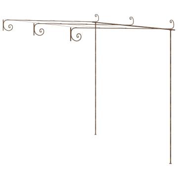 Antique Brown Garden Pergola 3x3x2.5m - Elegant Iron Structure