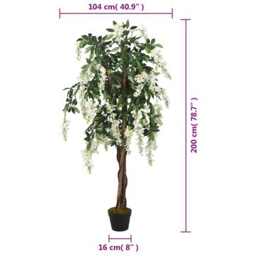 Artificial Wisteria Tree - 200 cm Green & White | HipoMarket