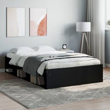 Black Bed Frame 120x190 cm Small Double - Modern & Stylish