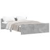 Concrete Grey Bed Frame 140x190 cm with Headboard & Footboard