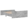 Concrete Grey Bed Frame 140x190 cm with Headboard & Footboard