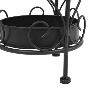 Vintage Style Black Metal Umbrella Stand - 26x46 cm