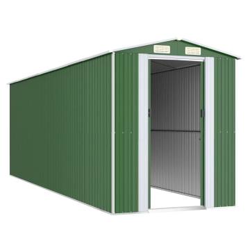 Garden Shed Green 192x606x223 cm Galvanised Steel | Hipo Market