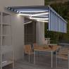 Manual Retractable Awning with Blind&LED 6x3m Blue&White Colour blue and white Size 6 x 3 m Quantity in Package 1 