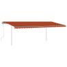 Buy Manual Retractable Awning 6x3m with LED - Orange & Brown