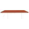 Buy Manual Retractable Awning 6x3m with LED - Orange & Brown