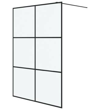 Walk-in Shower Wall Black 140x195 cm Frosted ESG Glass