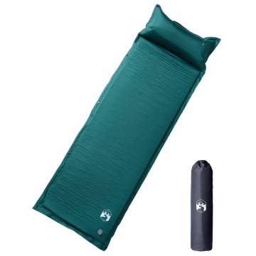 Self-Inflating Camping Mattress with Pillow - Green, 1-Person