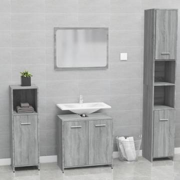 Stylish Grey Sonoma Bathroom Furniture Set | HipoMarket