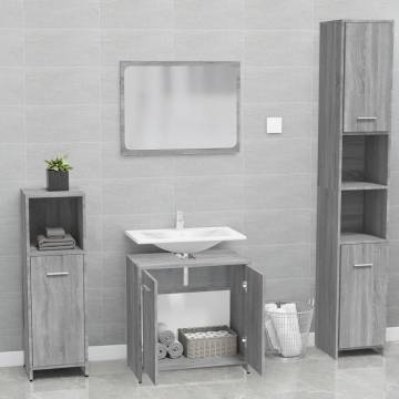 Stylish Grey Sonoma Bathroom Furniture Set | HipoMarket