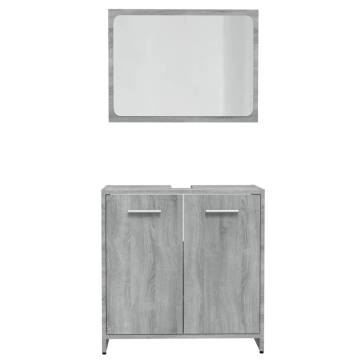 Stylish Grey Sonoma Bathroom Furniture Set | HipoMarket