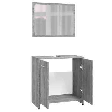 Stylish Grey Sonoma Bathroom Furniture Set | HipoMarket