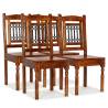 Dining Chairs 4 pcs Solid Wood with Sheesham Finish Classic Quantity in Package 4 