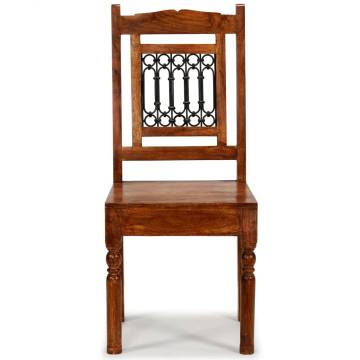 Elegant 4 pcs Solid Wood Dining Chairs with Sheesham Finish