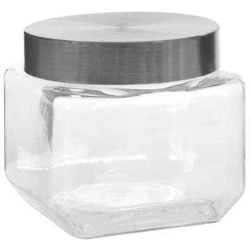 Storage Jars with Silver Lid - Set of 6 | 800 ml Capacity