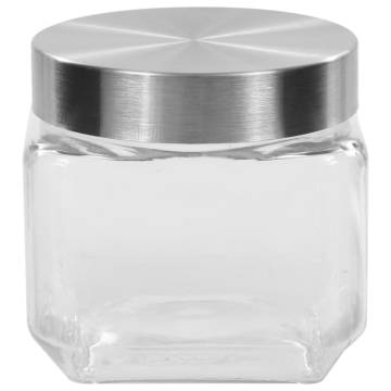 Storage Jars with Silver Lid - Set of 6 | 800 ml Capacity