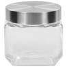 Storage Jars with Silver Lid - Set of 6 | 800 ml Capacity