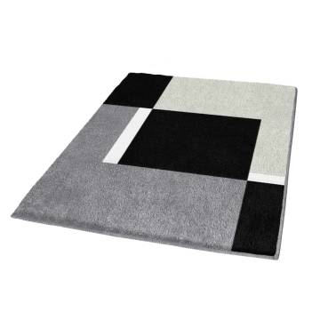 Kleine Wolke Dakota Platinum Bath Rug - 55x65 cm Grey & Black