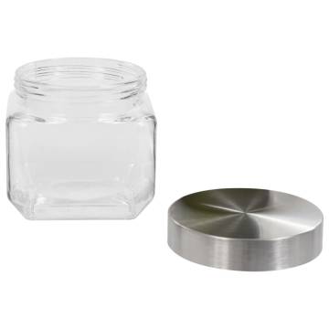 Storage Jars with Silver Lid - Set of 6 | 800 ml Capacity