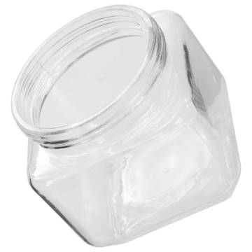 Storage Jars with Silver Lid - Set of 6 | 800 ml Capacity