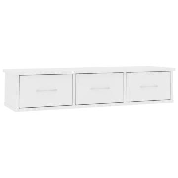 Wall-mounted Drawer Shelf White 88x26x18.5 cm - Stylish Storage