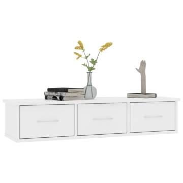 Wall-mounted Drawer Shelf White 88x26x18.5 cm - Stylish Storage