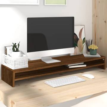 Monitor Stand Brown Oak - Versatile & Stylish 100x24 cm