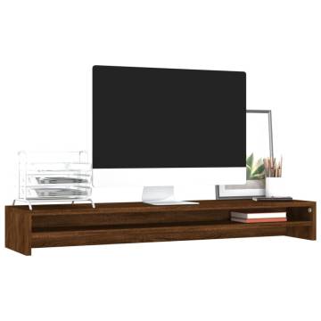 Monitor Stand Brown Oak - Versatile & Stylish 100x24 cm